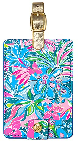 Lilly Pulitzer Leatherette Luggage Tag, Golden Hour