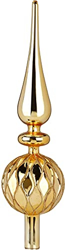 Magisk julgransspets dekorerad 31 cm glas gran spets julgran spets inkaguld