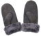 SUPER s6x Lammfell Handschuhe Fäustling Fausthandschuhe Merino Lammfell, Dunkel Grau Damen Größenbeschreibung siehe Produktbeschreibung (L, Grau)