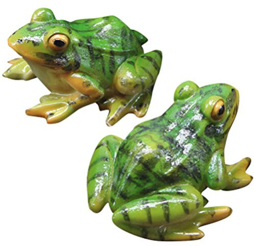 Homoyoyo Frosch Figur Garten Teich Kunstharz Gartenstatuen Dekofigur Tiere Gartenfigur 2 Stücke Teichfiguren Schwimmfiguren Tierskulpturen Deko für Terrasse Miniteich Gartenteich Gartendeko