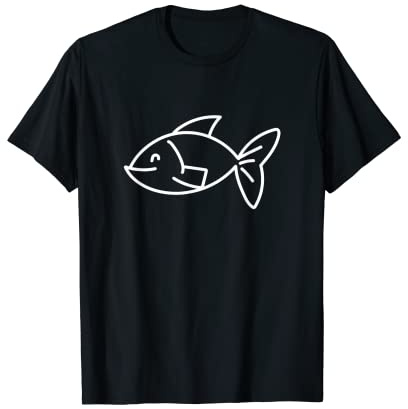 Cute Fish Aquarium Aquaristics Simple Drawing T-Shirt