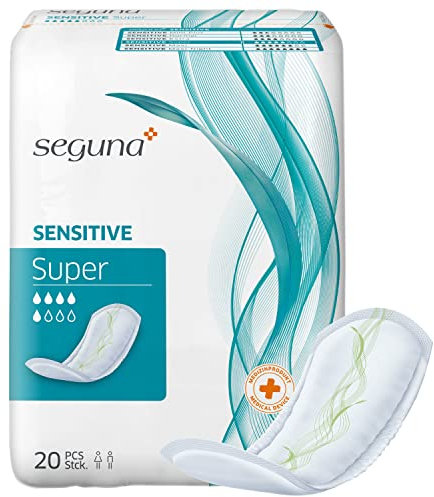 SEGUNA Sensitive Super, Inkontinenzeinlagen für Frauen und Männer, Einlagen bei mittlerer Inkontinenz & Blasenschwäche (Sparpaket (5 x 20 Stück))