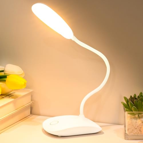 TNNOP Portable Battery Powered Desk Lamp Small Rechargeable LED Table Light