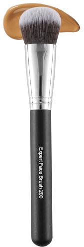 ENERGY Foundation Brush Expert Face Makeup Brush For Liquid Cream Powder Blending Buffing Buildable Coverage for Base Makeup Dense Vegan Synthetic Bristles Black