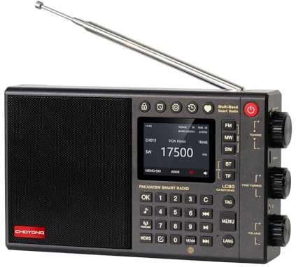 CHOYONG LC90 Radio Internet numérique portable AM/FM, radio à ondes longues et ondes courtes avec SSB (bande latérale unique) Réception prend en charge le WiFi Bluetooth, carte TF, radio intelligente