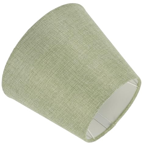 HOMSFOU Skandinavischer Lampenschirm Aus Stoff Und Metall E14 Tischlampen Schirm Für Wohnzimmer Und Büro Moderner Konischer Leuchtenschirm in Grün