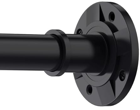 PadPure Tringle à rideaux sans perçage, 75-165.5 cm Tringle de douche télescopique réglable en acier inoxydable pour la salle de bain, la cuisine, le placard, Noir