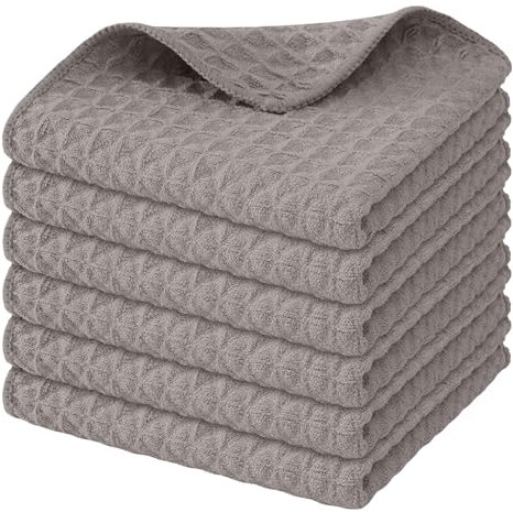 Panni Magic Microfibra Waffle,Set da 6 Strofinacci in Microfibra,panni per la pulizia senza striature, Panni per Pulizia di Vetri,Cucina,Bagno e Auto,Ultra Morbidi,Molto Assorbenti,Lavabilii(30*30CM)