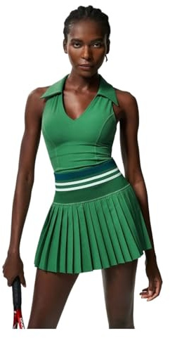 Conjunto de vestido de tenis deportivo de talla grande for mujer, conjunto de 2 piezas con cuello en V seco y velocidad ligera anticaminata y almohadilla for el pecho for Yoga Creado Para El ENTRENAMI