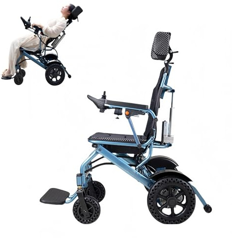 Elektrisk rullstol – intelligent helautomatisk hopfällbar lätt fyrhjulig vilstol scooter för äldre och funktionshindrade