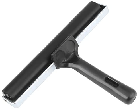 Pssopp Pennello a Rullo in Gomma Brayer Rullo per Inchiostro in Gomma Nera e Plastica da 20 Cm Diffusione Uniforme della Vernice Impugnatura Facile per Incisioni Pittura a Olio Stamping Artisti
