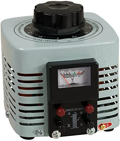 McPower Ringkern-Stelltrafo V-2000 | 0–250 V stufenlos | 2 A, 500 W | Analogdisplay mit Voltmeter | Eingang 230 V | Nicht galvanisch getrennt