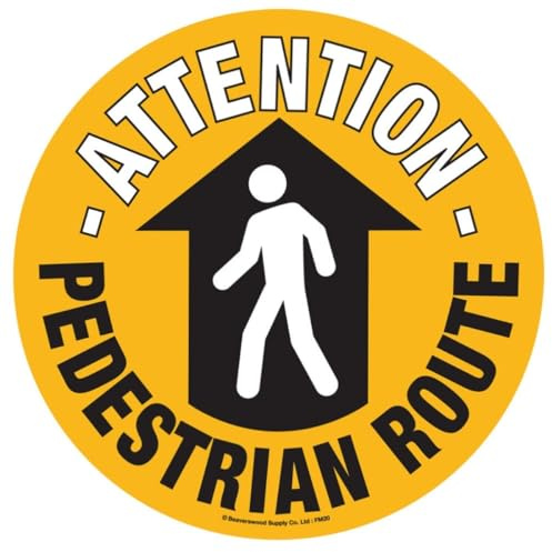 Floor Graphic Markers - Floor Adhesive Sign, Warning Stickers, Safety Sign - 430mm dia. - Pedestrian Route