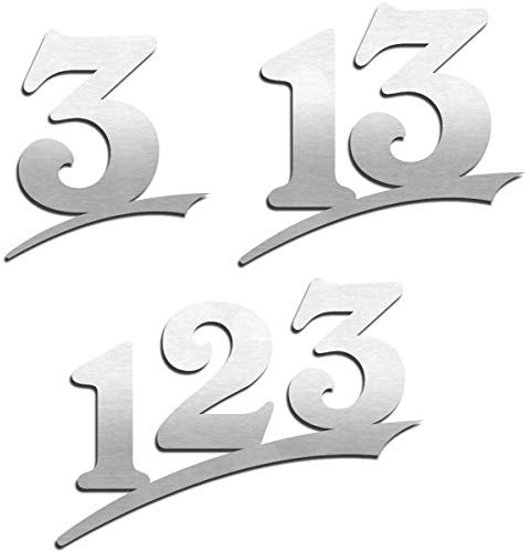 Hausnummer Edelstahl - Hausnummernschild gebürstet - 2-stellig/Höhe 20 cm - Zahlen wählbar 1-9 mit Buchstaben oder 10-99 / Hausnummer & Buchstaben Wunsch Türschild