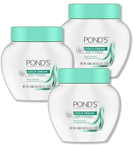 POND'S Cold Face Cream, Skin Care Facial Cleanser for All Skin Types, Deep Moisturizing Face Wash & Makeup Remover, 9.5 oz, 3 Pack