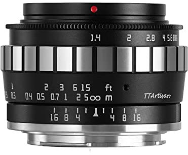 TTArtisan Lente Fija de Enfoque Manual F1.4 APS-C de Gran Angular de 23 mm Compatible con la cámara Fuji X-Mount