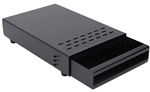 Omabeta Coffee Knock Box Container, Coffee Knock Drawer Professional Stainless Steel Coffees Residue Powder Bucket Drawer with Rubber Handle for Home Cafe Shop(black)