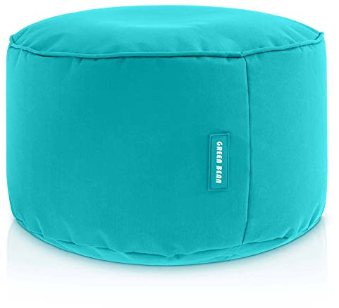 Green Bean Sitzsack-Hocker 25x45cm mit EPS-Perlen Füllung - Fußhocker Fußkissen Sitz-Pouf für Sitzsäcke - Bodenkissen für Kinder und Erwachsene - Fußablage Sitzkissen Sitzhocker Türkis