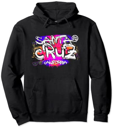 Diseño de graffiti retro de Santa Cruz California Sudadera con Capucha