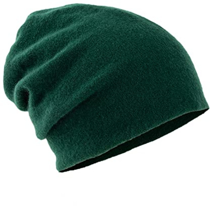 Villand Berretto in 100% Cashmere per Donne e Uomini con Confezione Regalo, Cappello Lavorato a Maglia in Cashmere a Doppio Strato, Berretto da Sci Invernale Oversize (Verde)