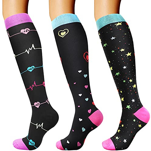 DRESHOW Calcetines de Compresión para Hombres y Mujeres Calcetines de Compresión es el Mejor para Running, Correr, Senderismo, Volar, Viajar