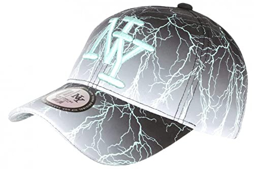 Hip Hop Honour Grå och blå barnkeps originaldesign Eklyr NY Baseball från 7 till 12 år - storlek: En storlek - färg: Grå - Pojke, Färg: grå, One Size