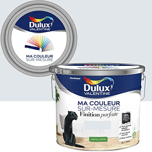 Ma Couleur Sur-mesure par Dulux Valentine – Peinture Intérieure Murs, Plafonds, Boiseries - Finition Parfaite - 98% d'opacité - Satin Voile de Brume 10 L - Palette Sens