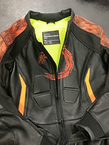 Eviorn Combinaison de moto en cuir 2 pièces Noir