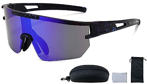 Hitopin Fahrradbrille, Fahrradbrille Herren, Fahrrad Sonnenbrille Herren, Sonnenbrille Schnelle Brille, Radsportbrille Windschutz Rennrad Brille, für Outdoorsport Radfahren Laufen Ski Golf
