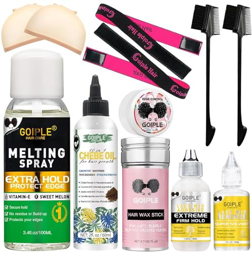 3.4 fl oz Lace Melting and Holding Spray Glue-Less Hair Adhesive for Wigs, Extra Hold Lace Melting Spray Adhesive Wig Spray for Closure Wigs Extensions, Wig Melting Spray Strong Natural Forming Hold