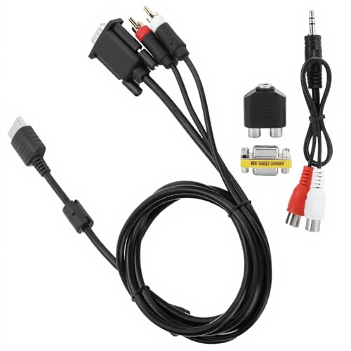 Eco-friendly Non-toxic VGA Cable with Adapter, Super Heavy Duty VGA Cable with Audio Adapter for Dreamcast DC
