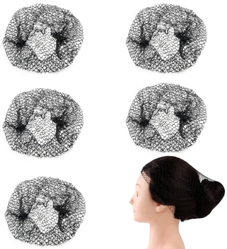 5Pcs Black Slumber Hair Net Thicker Sleep Hair Net with Elasticated Edges for Holding Hair in Place