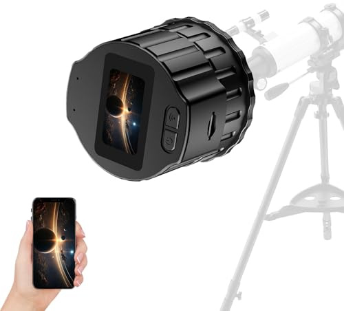 Telecamera oculare elettronica WiFi, telescopio digitale wireless da 3,8 cm, con registrazione video HD 1080p, per telescopi monoculari da 28 mm-50 mm, binocolo astronomico