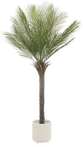 ML-Design Palmier Artificiel 150 cm, Plante Artificielle Grande, Palmier Tropical Artificiel, Fausse Plante en Plastique, Aspect Naturel, Arbre en Pot, Décoration pour Intérieur/Extérieur Salon Bureau
