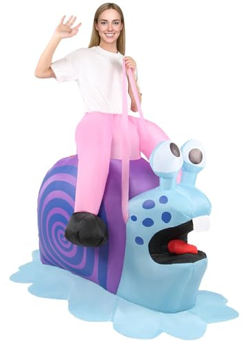 Togake Inflatable Costume Adult Snail Blow Up Costumes for Adults Funny Halloween Animal Ride on Blowup Cute Riding Outfit Men Women Cosplay Suit for Party Holiday Dress Up Unisex