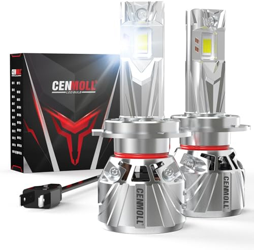 Cenmoll Bombilla H7 Led, 140W 36000LM 700% de brillo ángulo de haz ajustable de 360 grados, 6000K blanco frío Bombillas H7 Led Canbus 12V 24V controlador Canbus integrado Plug & Play, 1 par