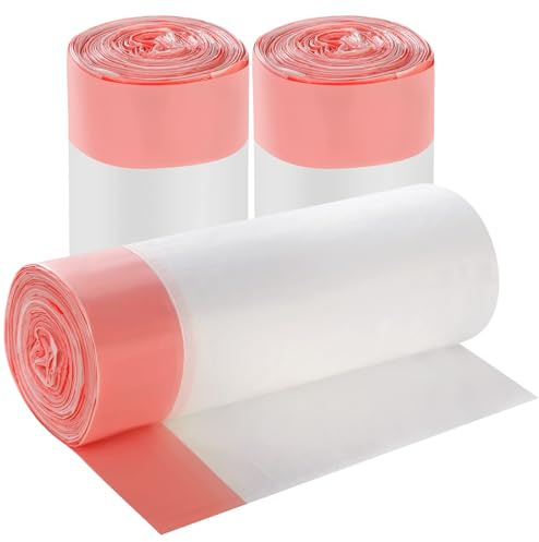 3 rouleaux de sacs poubelle à corde de petite taille, 15 litres de sacs poubelle à corde de petite taille, pour la cuisine, la salle de bain, la chambre, les maisons, le bureau. Lot de 60 pièces