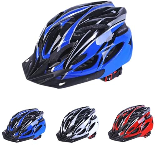 Casco da bicicletta per bambini, adatto per bambini dai 5 ai 15 anni casco unisex con visiera regolabile e rimovibile adatto per monopattini pattini e ciclisti (blu-nero-M)