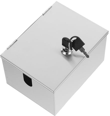 INOOMP Boîte de Protection Étanche pour Prise Électrique en Acier Inoxydable Coffre Verrouillable et Porte Charnière, Adaptée pour Usage Domestique en Extérieur