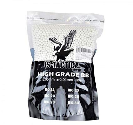 Js-Tactical Pallini Piombini da Softair Bianchi Busta da 1 kg 0,12 Grammi 6 mm Prima qualità