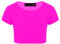 Kids Girls Neon Fluorescent Plain Short Sleeve Crop Tops T-Shirt Tee Top Dance Wear Gymnastic Fancy Dress Colour: Neon Pink - Size: 9-10 Years