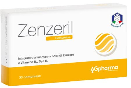 AGpharma Zenzeril 30 Compresse - Integratore Alimentare a base di Zenzero e Vitamine B1, B2 e B6