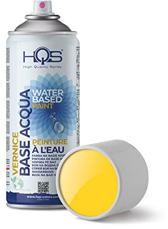 HQS Bomboletta di Vernice Spray 400ml Base Acqua Colori Ral (Ral 1023 Giallo Traffico)