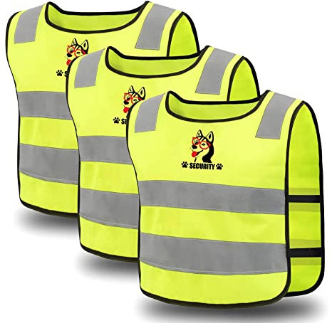 Exporee Gilet Jaune Enfant, 3 pièces Gilet Sécurité Enfants, Réflecteur Haute Visibilité Sécurité Gilet, Respirant Taille Universelle gilet reflechissant enfant pour Garçons et Filles
