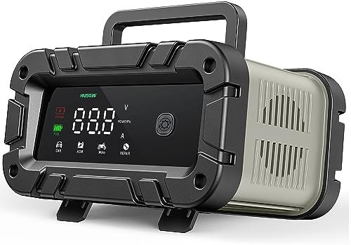 6A Autobatterie Ladegerät 12V, KFZ Batterieladegerät Vollautomatisches Intelligentes Erhaltungsladegerät, LCD-Bildschirm Smart Vollautomatisches Ladegerät für Auto, Motorrad, LKW, Rasenmäher (6A)