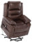 S*MAX Dual Motor Riser and Recliner Chairs Electric Reclining Chairs for The Elderly Living Room Full air Leather Recliner Armchair Side Pockets USB Charge Port and Remote Control Brown
