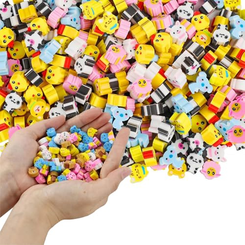 Mini suddgummi djur set, 300 stycken för barn – nyhet för fest favoriter, blyertspenna suddgummi gåvor, klass belöningar för studenter