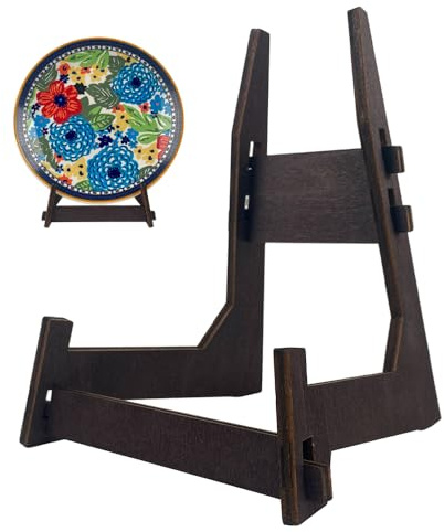 YSWOMOSKD 1 Pack 13 Inch Plate Stand, Wooden Display Stand Plate Stands for Display Decorative Picture Frame Stand, Easel ,Book Plate Holder(13inch-1pcs)