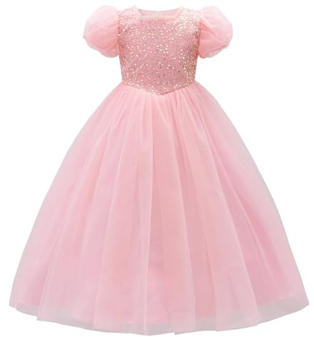 JerrisApparel Flickors paljett prinsessklänning tyllkjol puffig ärmar fest bröllop festklänning