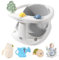 Bebamour Siège de bain bébé 6 mois+ Enfant Baignoire Antidérapante Bébé Bain avec Jouets, Pot à eau bébé